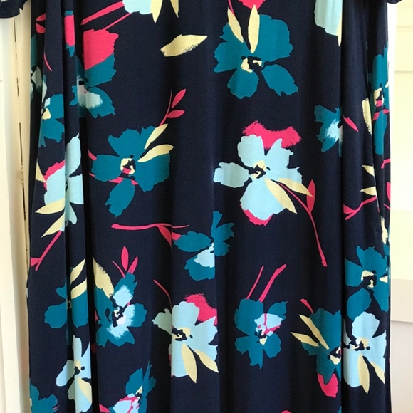 LANE BRYANT Floral Midi Dress Short Sleeve Cold Shoulder Plus Size 18 20 1X NWT - Picture 6 of 16